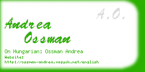 andrea ossman business card